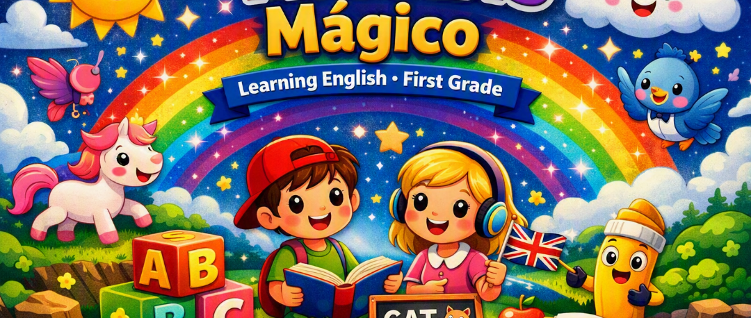 Niño de 6 años jugando el Juego Arcoiris Mágico para aprender los colores en inglés